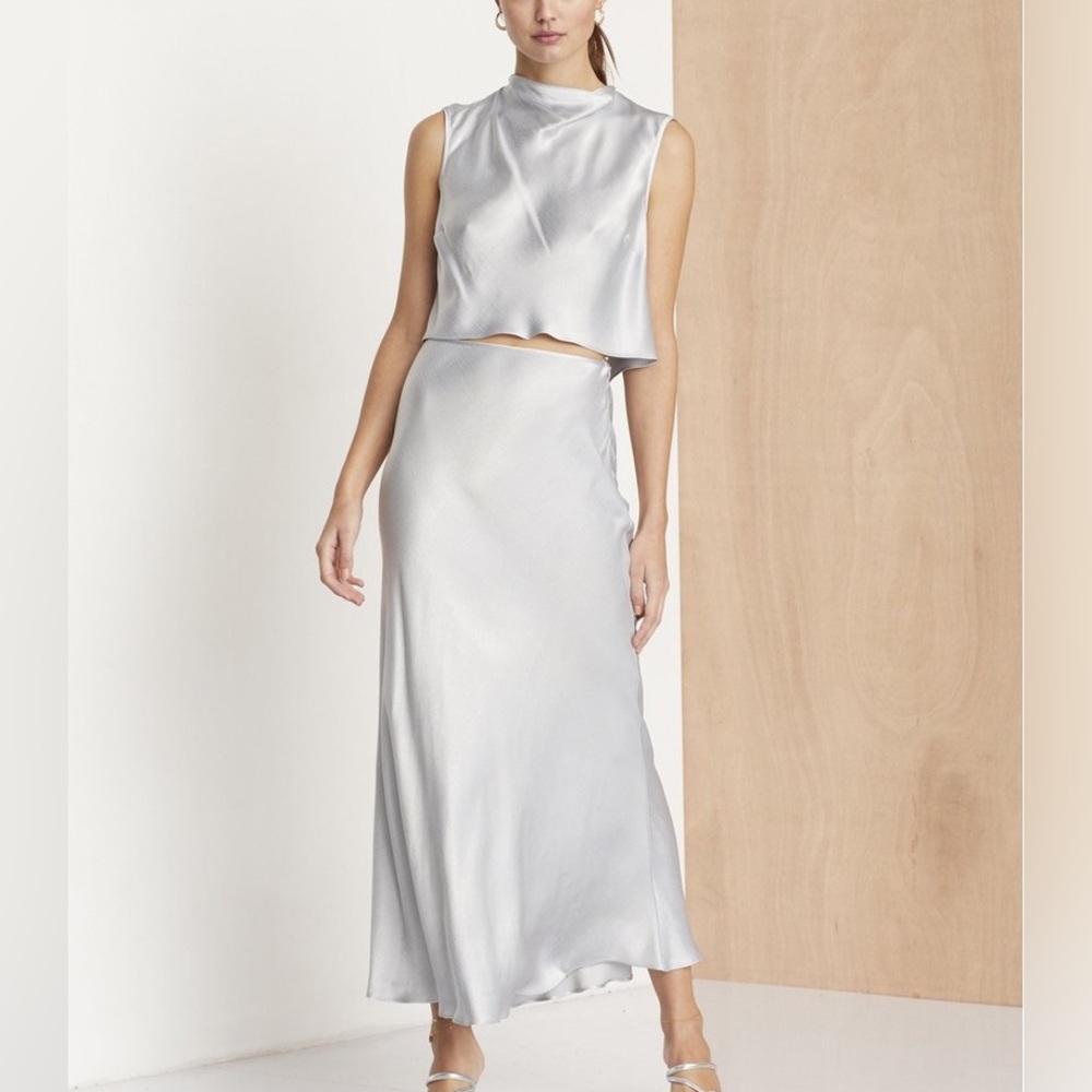 Bec & Bridge midnight dance set / size 4 / silver satin